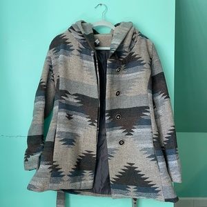 Button Up Aztec Winter Coat
